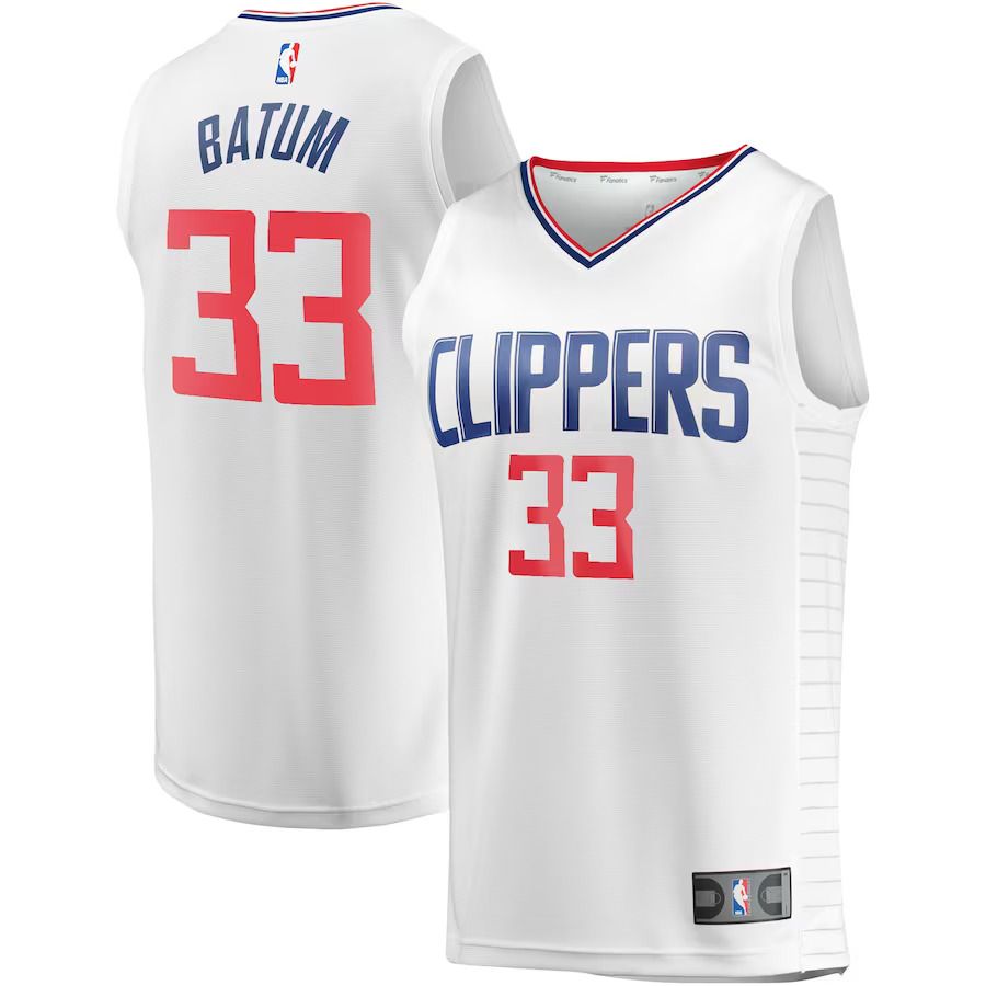 Men Los Angeles Clippers #33 Nicolas Batum Fanatics Branded White Fast Break Player NBA Jersey